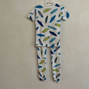 Carter’s Kid's 4 Piece 100%  Cotton Dinosaur and Shark Ocean Print  PJ’s  7